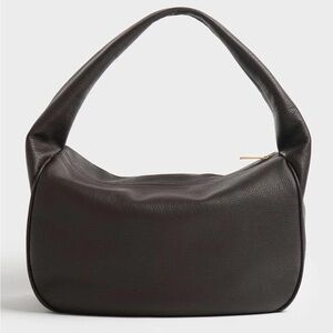 A-esque halo shoulder day bag, dark brown